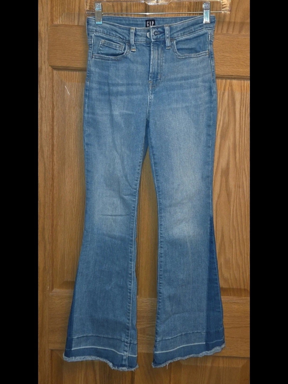 GAP Medium Wash Flared Wide-Leg Jeans